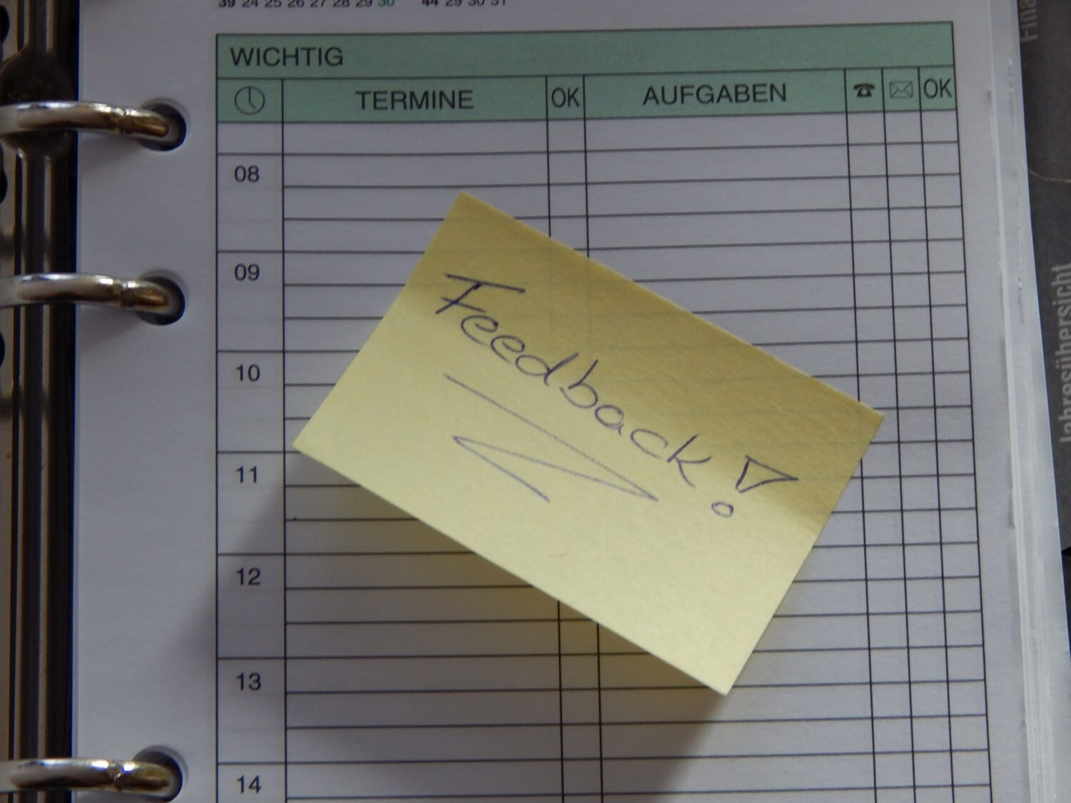 Kommunikation und Feedback Kalender